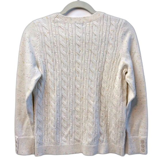 Talbots Petite Sweater Confetti Ivory Size Mp - Picture 2 of 6